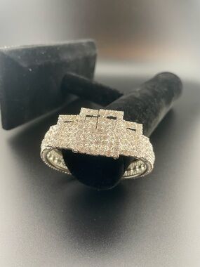 Bold Brilliant Architectural Cuff | Statement Wedding & Prom Bracelet